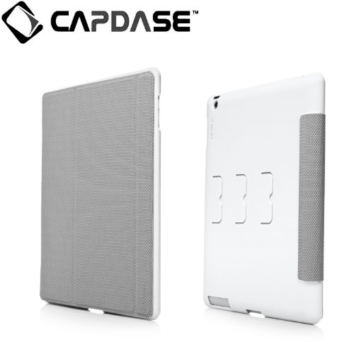 CAPDASE 日本正規品 iPad Retinaディスプレイモデル (第4世代) / iPad (第3世代) / iPad 2 対応 対応 Soft Jacket Sider Rhombi, White/Grey ソフトジャケット+スクリーンカバータイプ ケース(3段階スタンド機能つき) ホワイト/グレー SJAPIPAD3-SR2G