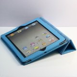 i-Beans iPad2/iPad3用合革レザーケース 液晶保護フィルム付 1406-2 ブルー