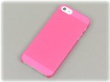 ★液晶保護フィルム2枚付★サラサラ新触感！驚く程薄い新ケース！★iPhone5用ソフトハードケース　厚さ0.35mm極薄スリムカバー ◆ ピンク