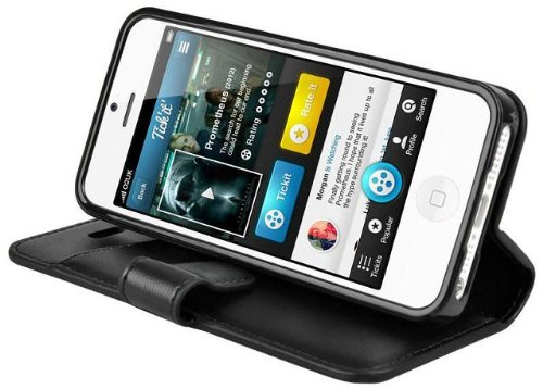 CAPDASE 日本正規品 iPhone5 Folder Case Sider Classic, Black フォルダーケース サイダー・クラシック, ブラック よこ開き ブックタイプ ケース (スタンド機能、カードホルダーつき) FCIH5-SC11