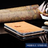 ●iPad mini レトロ 地図柄 PUレザー スタンド ケース ライトブラウン（うす茶色） [MOBILE STUDIO]