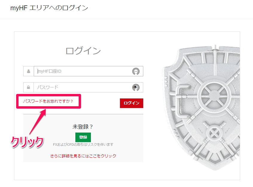 HotForexパスワード再発行