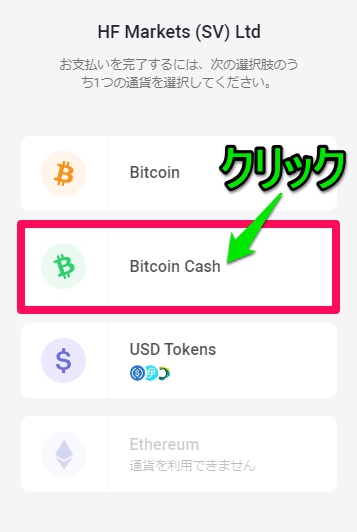 HotForex【BCH】BitPay入金