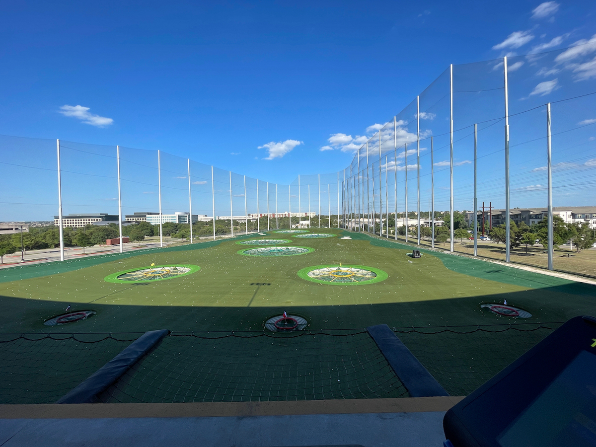 Topgolf Austinにて、景色も最高