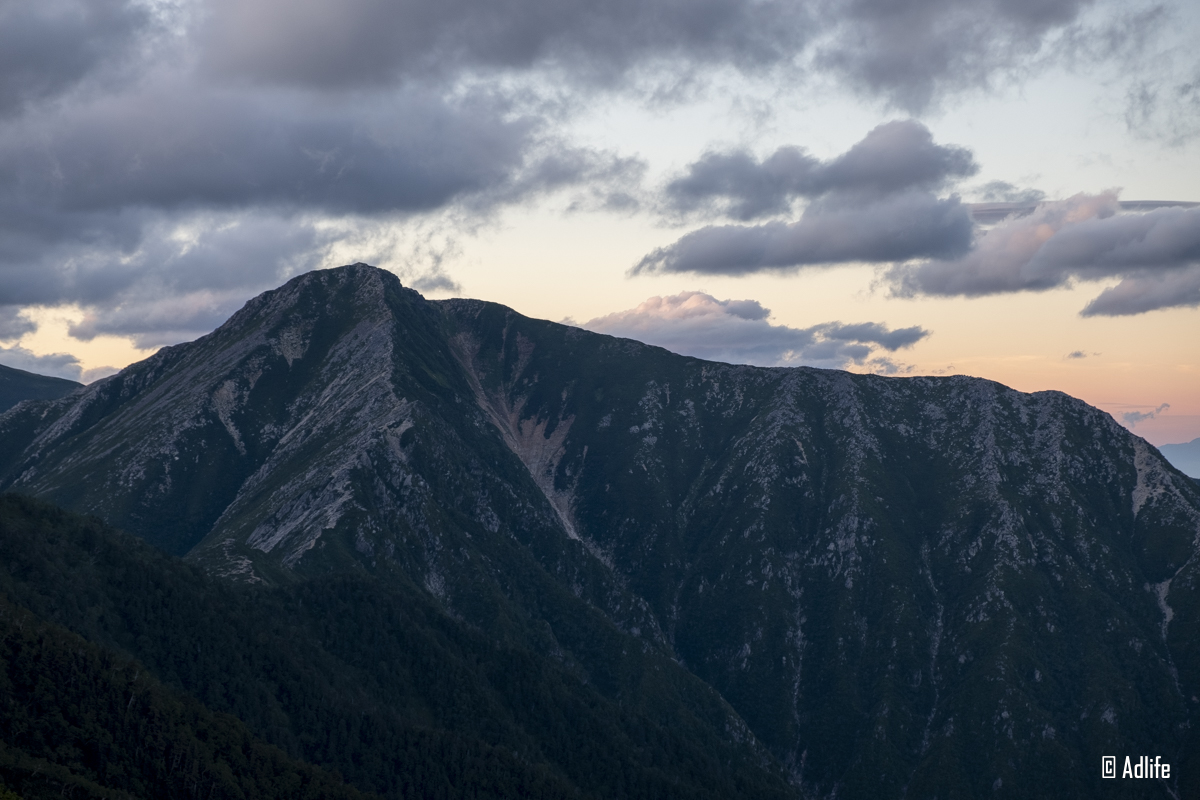 常念岳の夕焼け