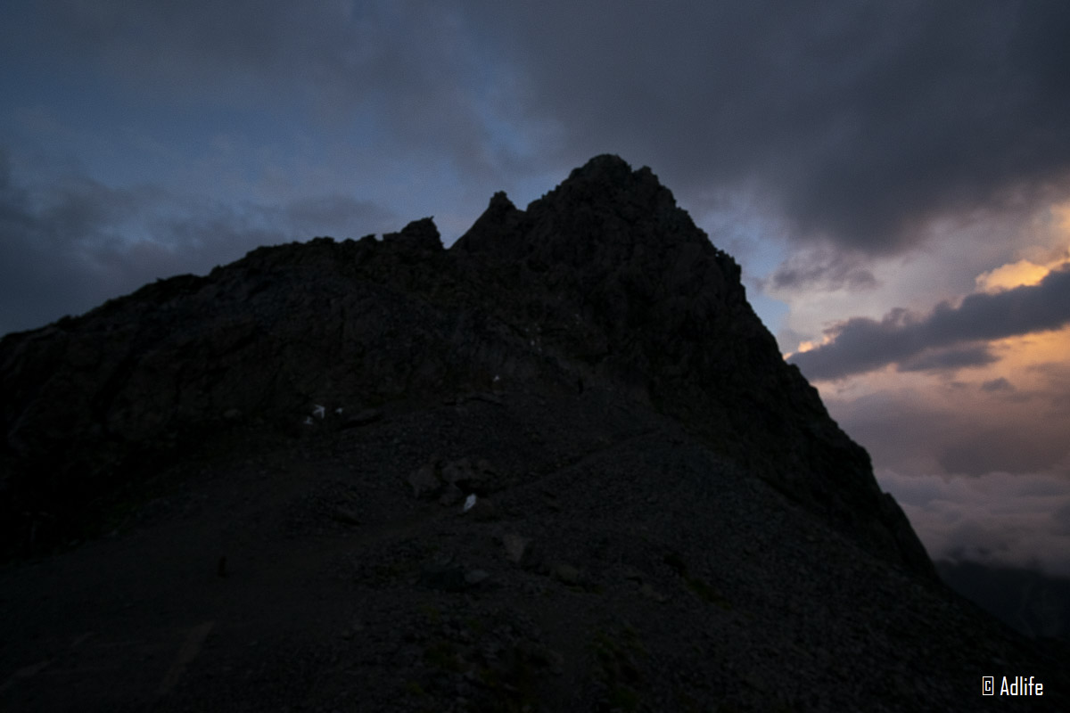 槍ヶ岳の夕焼け