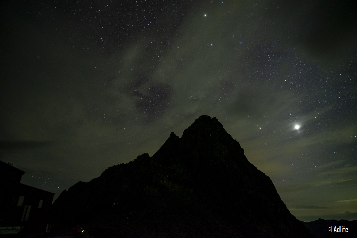 槍ヶ岳の星景