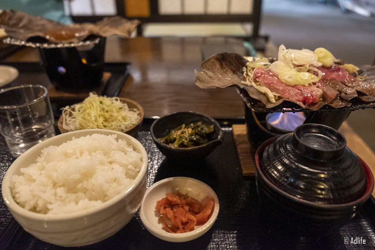 お食事処 あんき屋の飛騨牛朴葉みそ焼