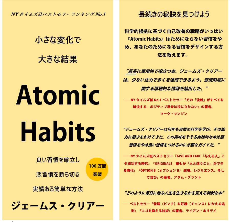f:id:AgentScully:20200829140120j:plain 『ジェームズ・クリアー式 複利で伸びる1つの習慣』の原著の外側