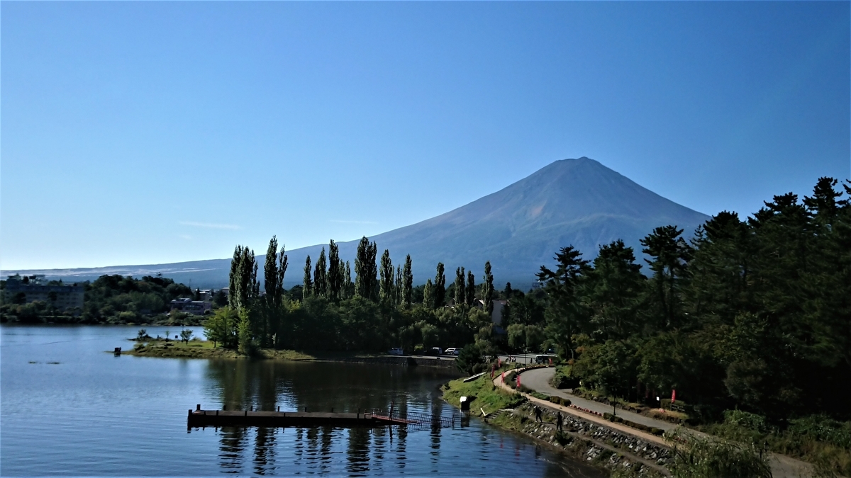 河口湖　富士山