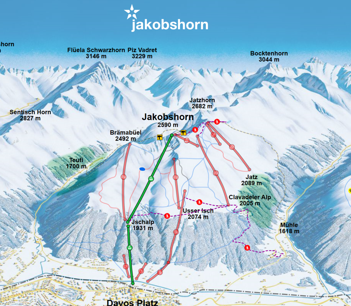 Jakobshorn　スキーマップ