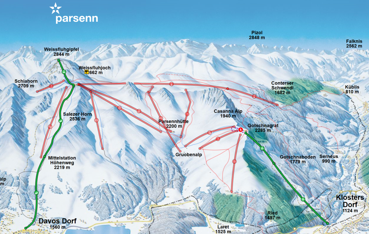 Davos　Parsenn　skimap