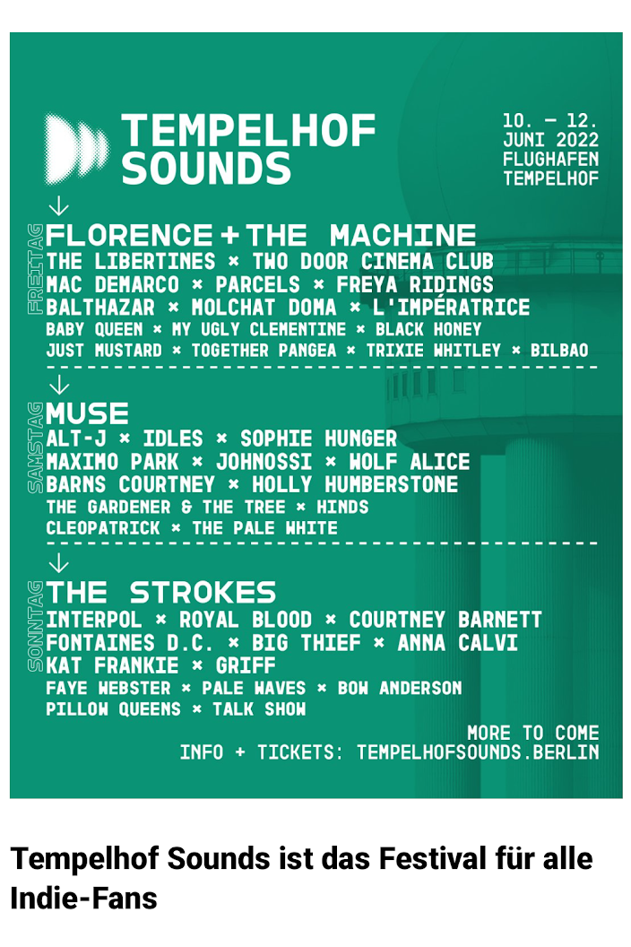 Tempelhof Sounds　line　up