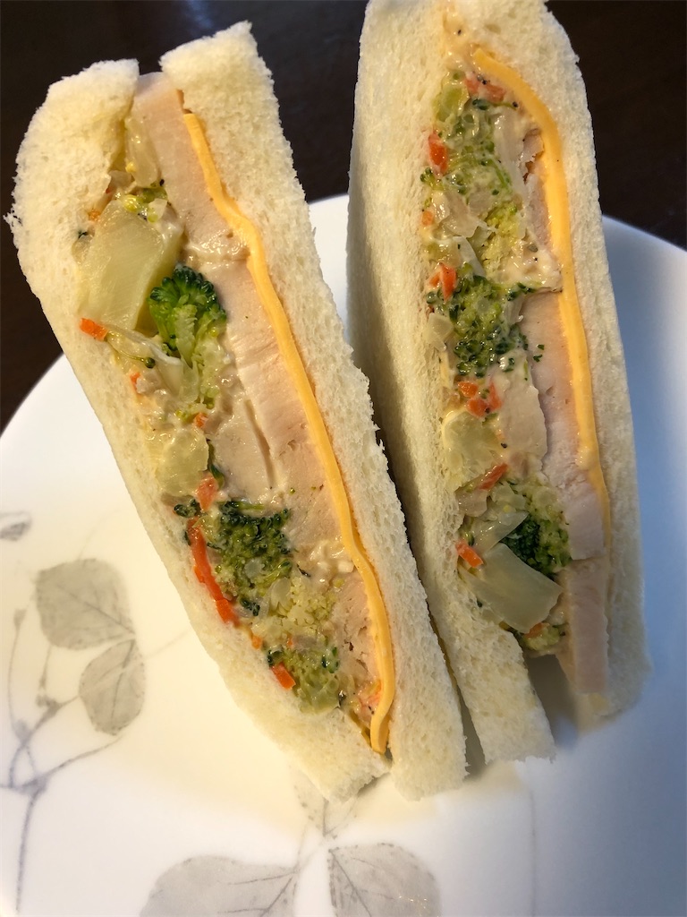 サンドイッチ LONGING HOUSE TOKYOの7種野菜のサラダとOrganic スパイシー