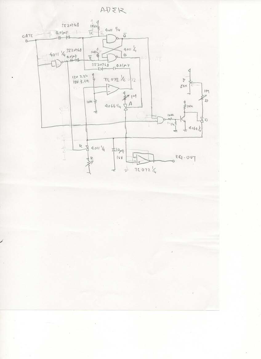 Analogue･Synthesizer EG(ADSR) Module 回路図 AnalogueSynthesizerのブログ