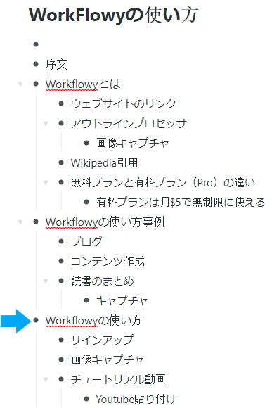 workflowy 使い方