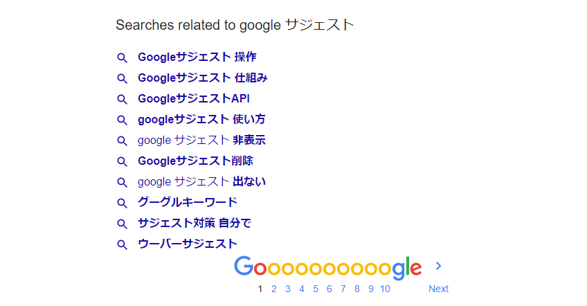 Googleサジェスト