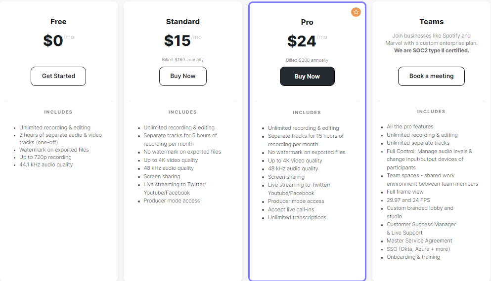 riverside.fm pricing