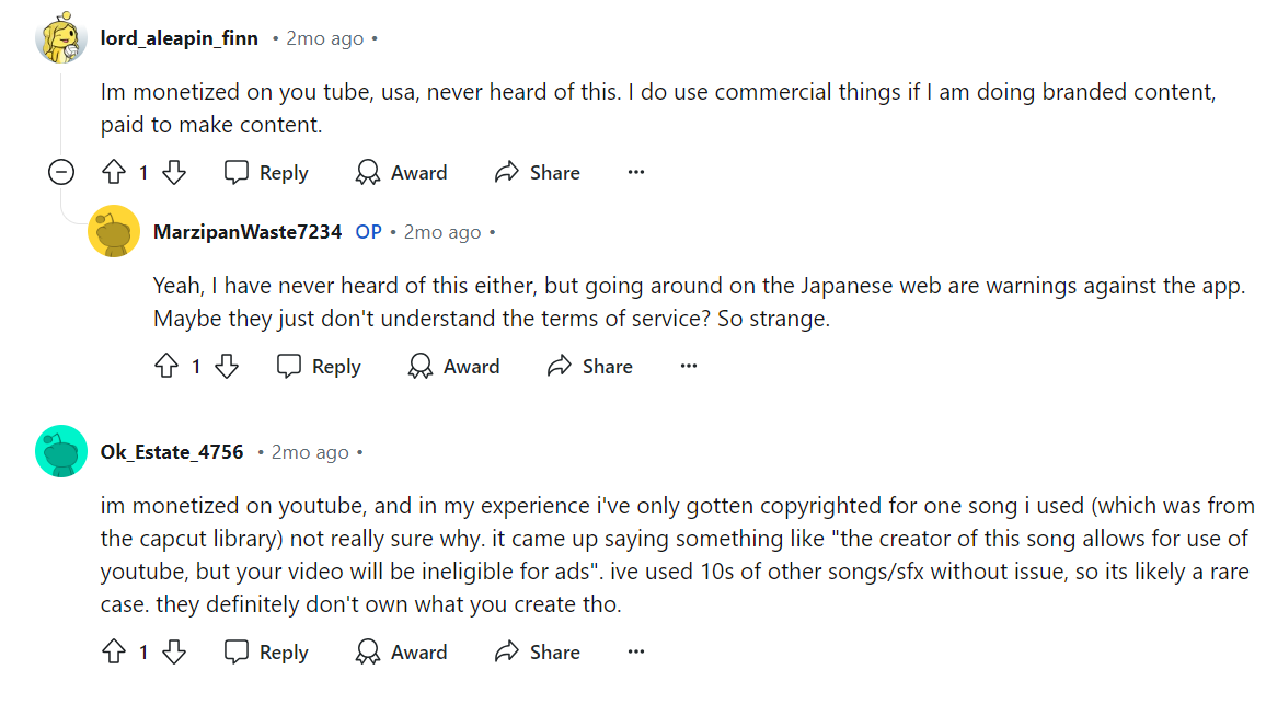 Capcutの商用利用に関する質問