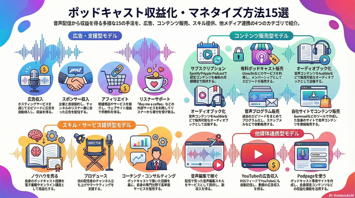 ポッドキャストマネタイズ・収益化15選