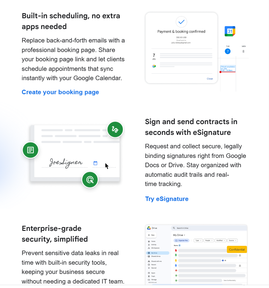 Google Workspace 料金に含まれるもの