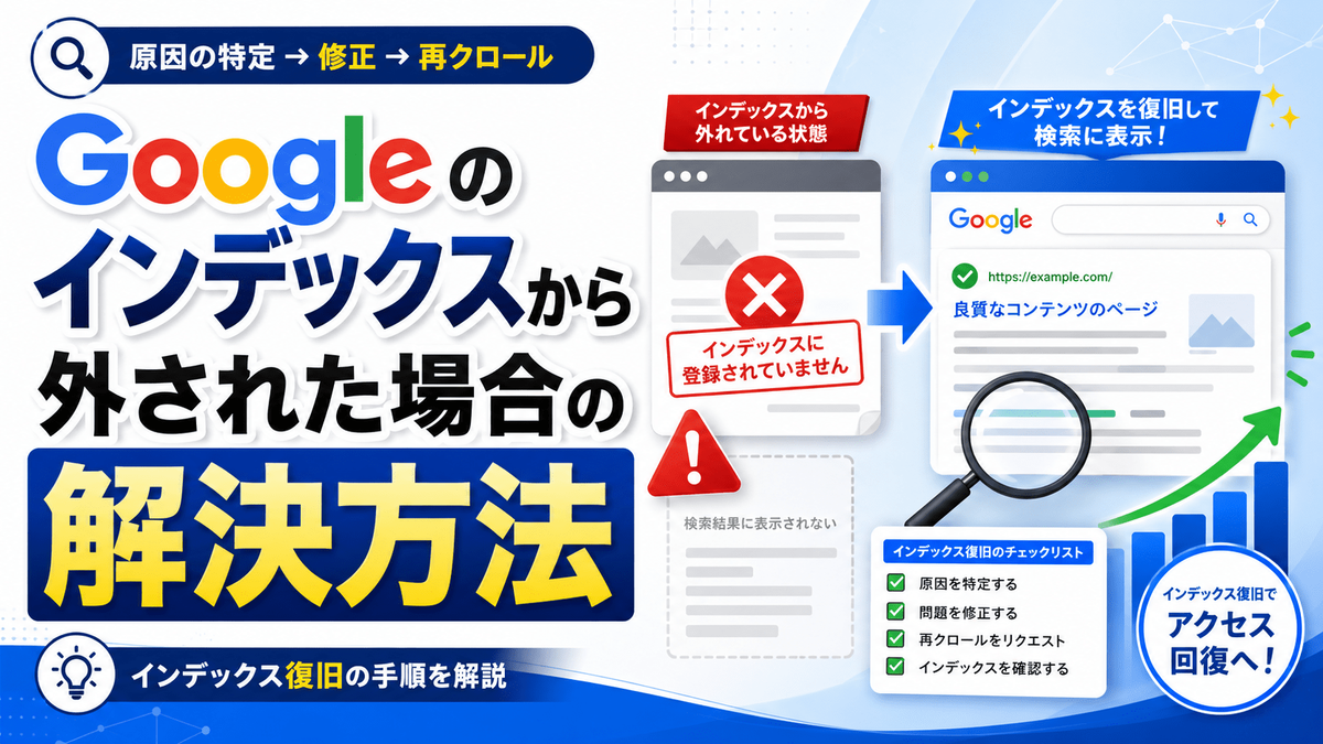 Googleのインデックスから外された場合の解決方法 - Evergreen Blog
