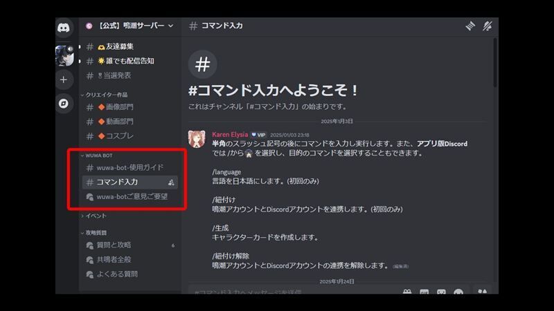 ディスコード画面