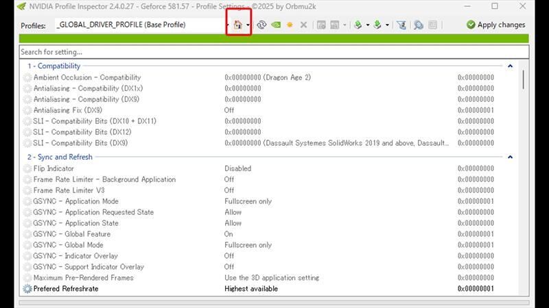 NVIDIA PROFILE INSPECTOR