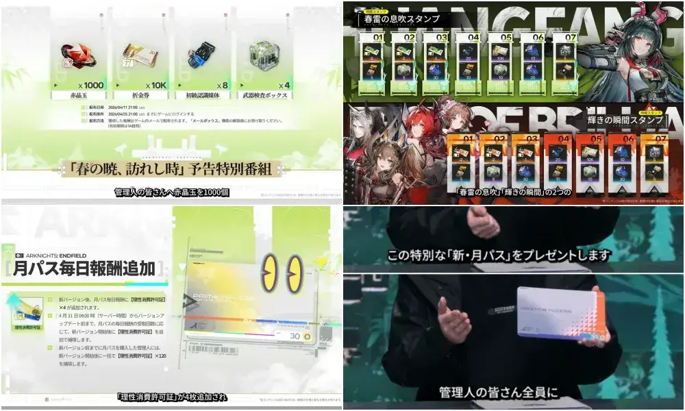 エンドフィールド　ログインボーナス　配布