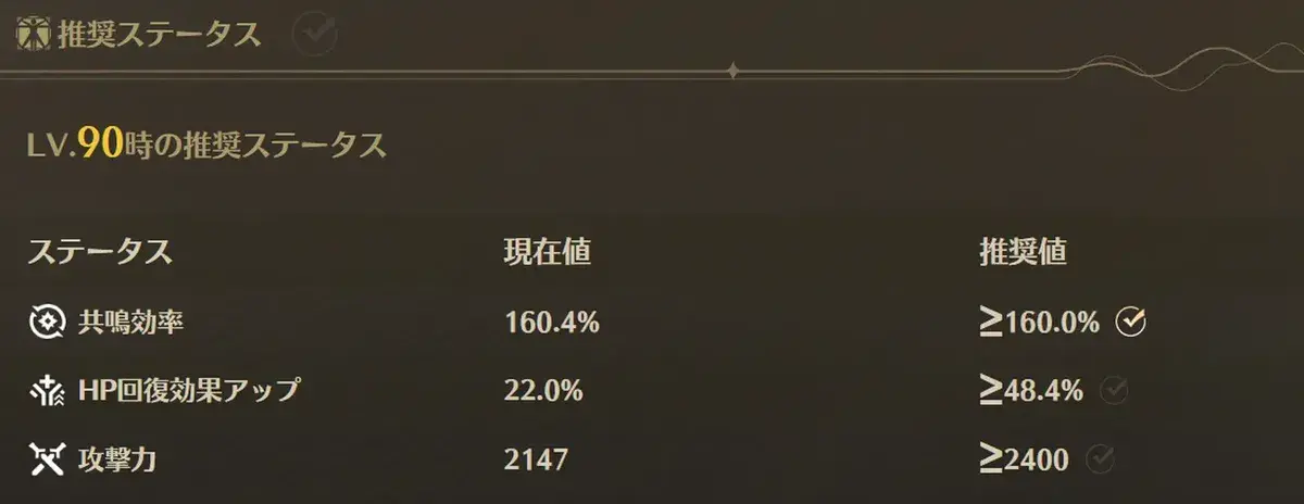 鳴潮 卜霊 ステータス