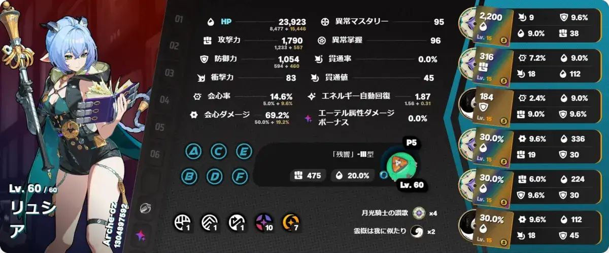 ゼンゼロ　リュシア　育成