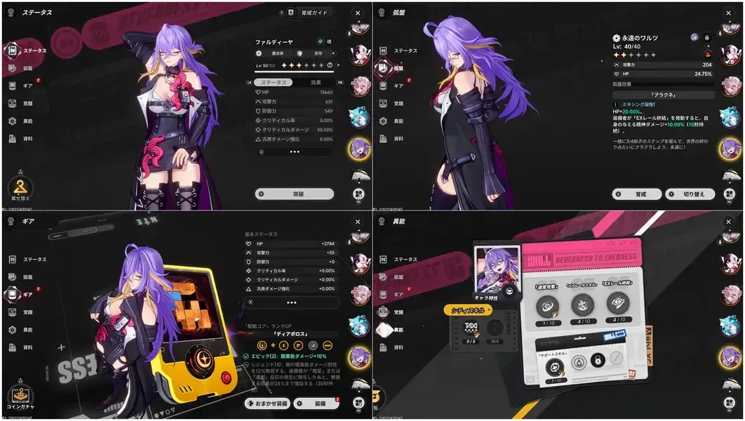NTE　ファルディーヤ　育成状況