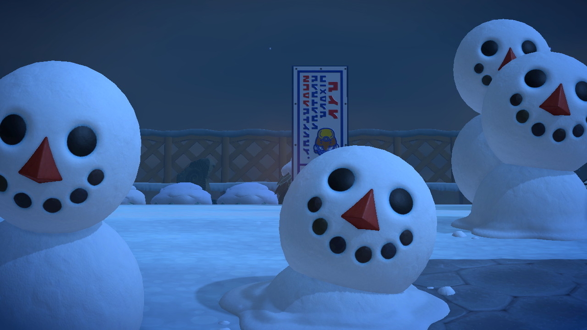 あつまれどうぶつの森×ウォーキング雪ダルマ(ホラーちょっと有り)苦手な方は回れ右で、お願いしますね。の画像