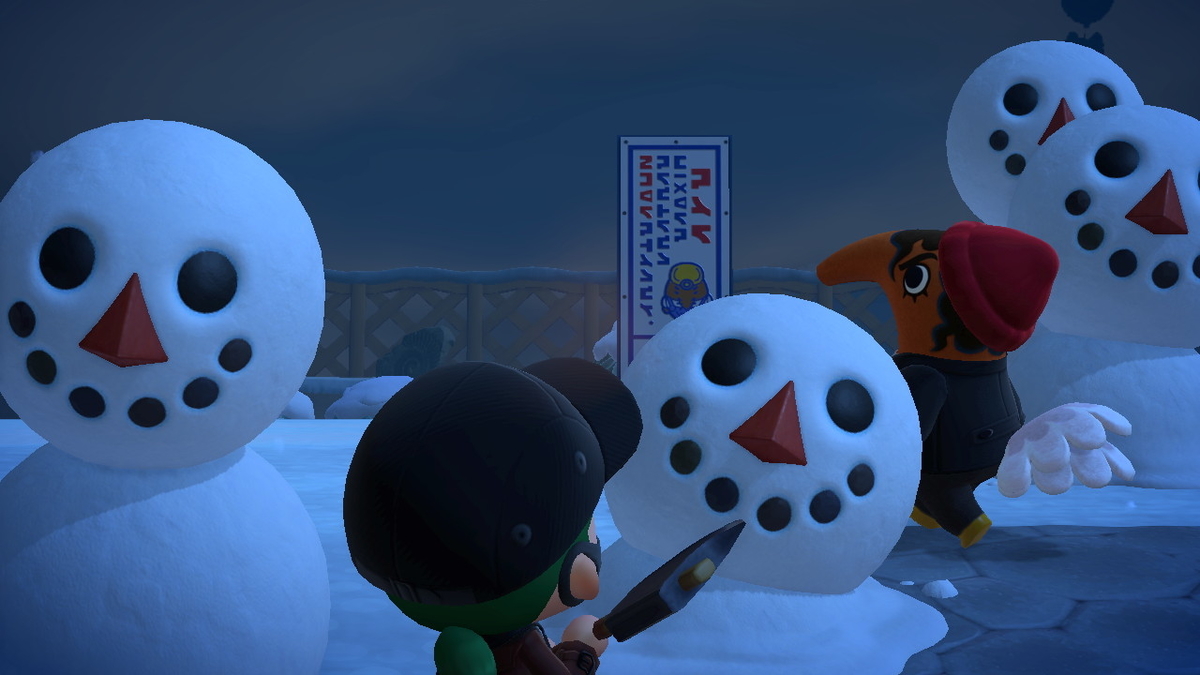 あつまれどうぶつの森×ウォーキング雪ダルマ(ホラーちょっと有り)苦手な方は回れ右で、お願いしますね。の画像