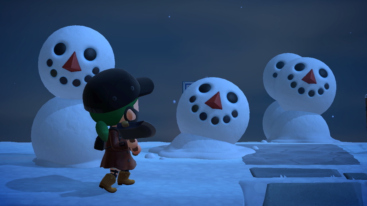 あつまれどうぶつの森×ウォーキング雪ダルマ(ホラーちょっと有り)苦手な方は回れ右で、お願いしますね。の画像