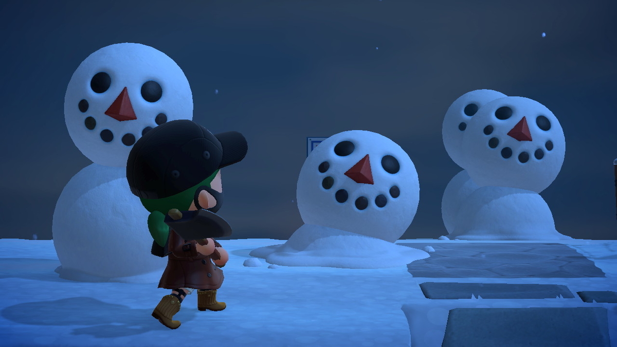 あつまれどうぶつの森×ウォーキング雪ダルマ(ホラーちょっと有り)苦手な方は回れ右で、お願いしますね。の画像