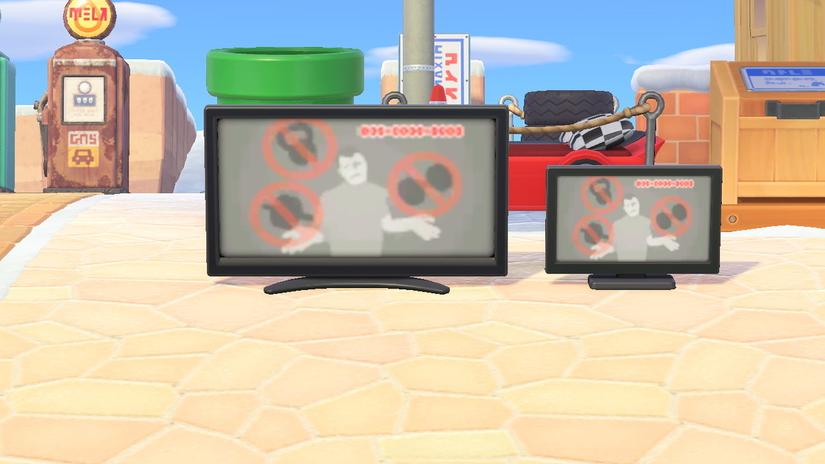ニンテンドースイッチ あつまれどうぶつの森 家具のテレビは今回もいい感じですが‥の画像