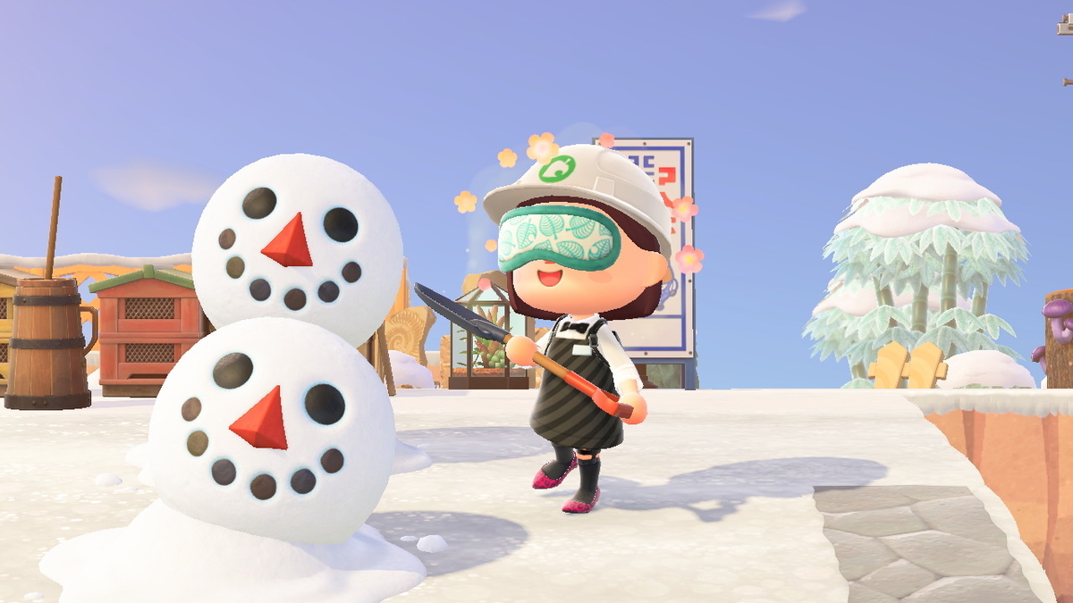 ニンテンドースイッチ あつまれどうぶつの森 雪だるま作り飽きた・・の画像