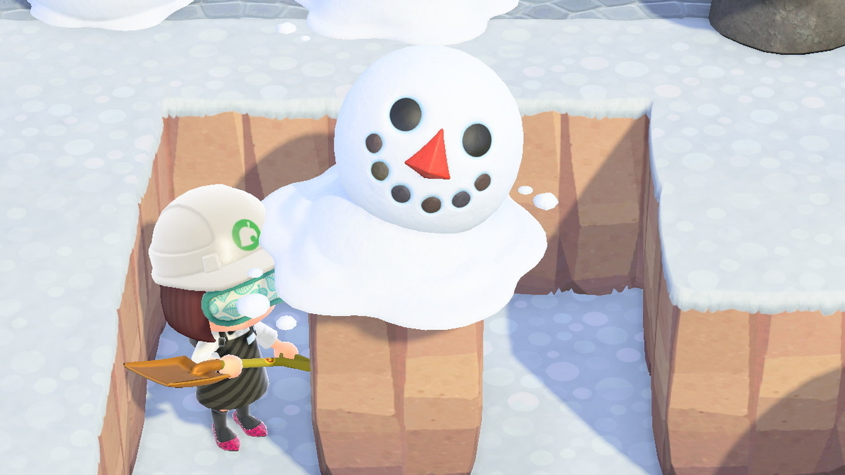 ニンテンドースイッチ あつまれどうぶつの森 雪だるま作り飽きた・・の画像
