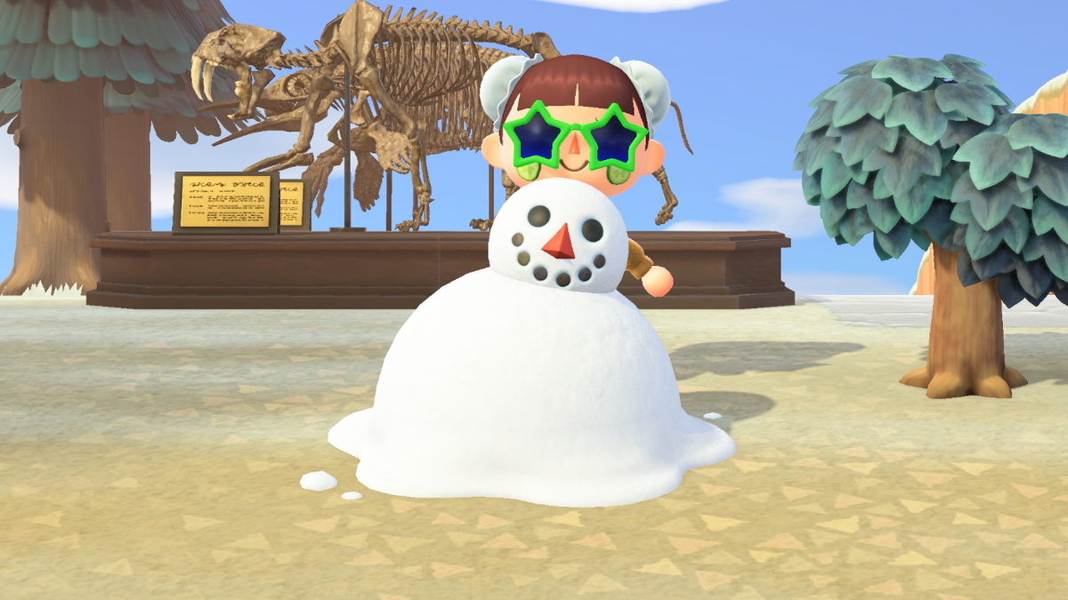 ニンテンドースイッチ あつまれどうぶつの森 雪だるま作り飽きた・・の画像