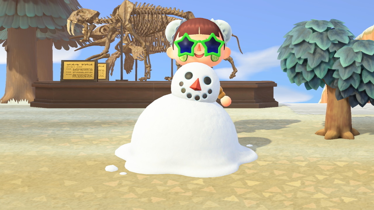 ニンテンドースイッチ あつまれどうぶつの森 雪だるま作り飽きた・・の画像