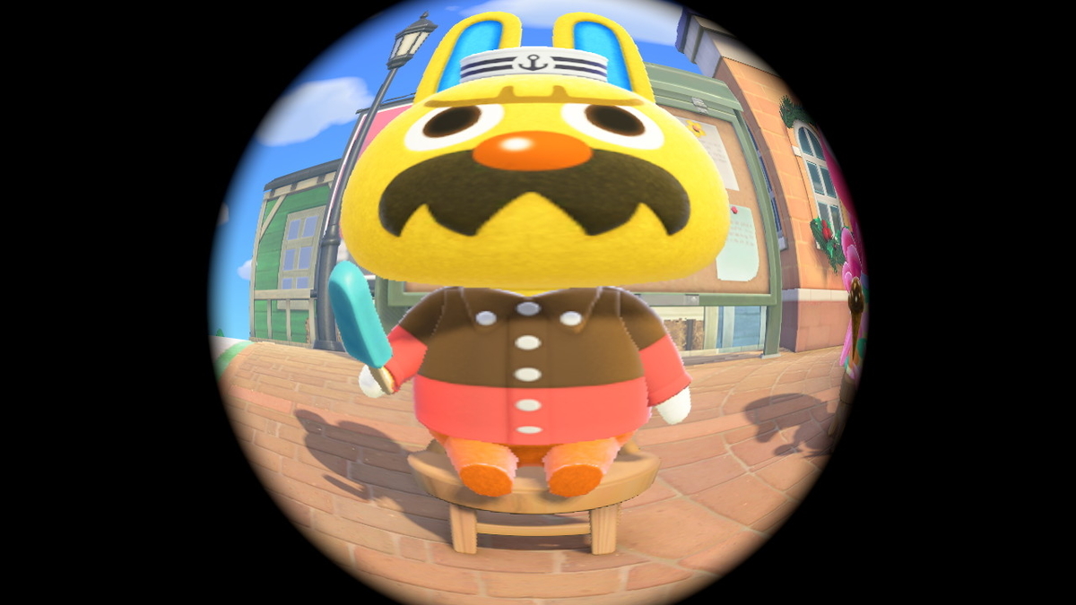 ニンテンドースイッチ あつまれ どうぶつの森 ver.2.0.4 椅子に座っていた住人（モサキチ フララ どぐろう）の画像２
