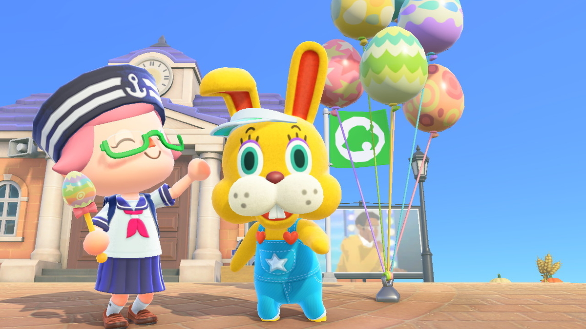 ニンテンドースイッチ あつまれどうぶつの森 Ver.2.0.5 2022年4月17日のイースターとぴょんたろうの画像2
