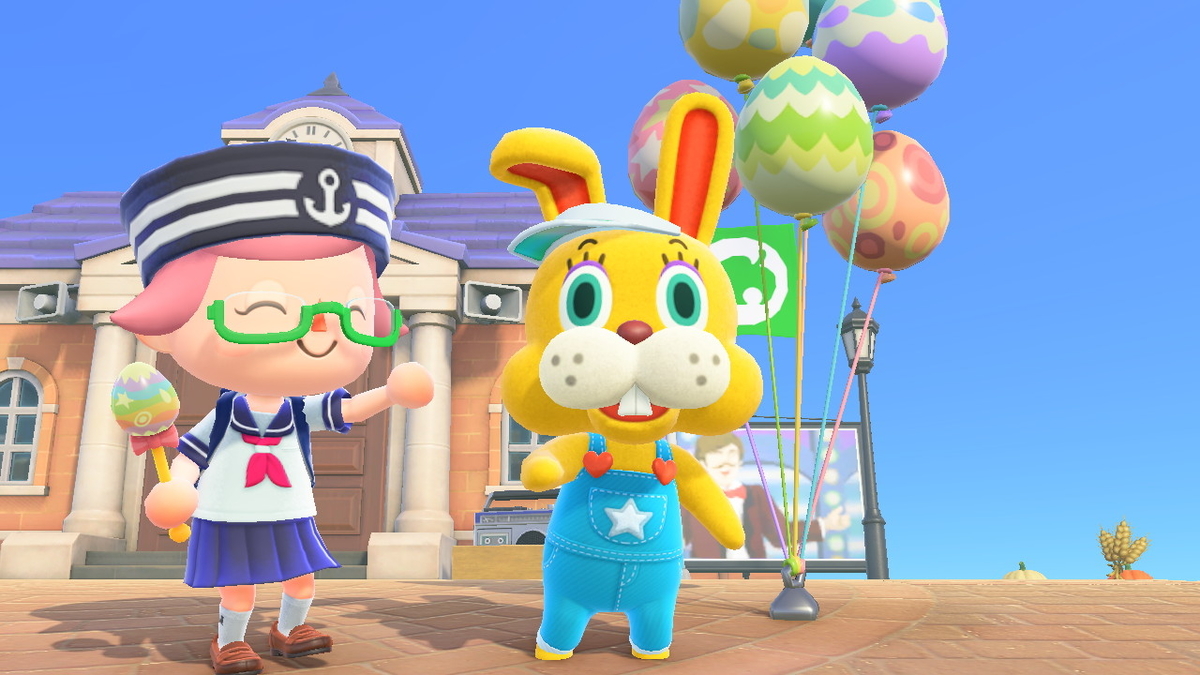 ニンテンドースイッチ あつまれどうぶつの森 Ver.2.0.5 2022年4月17日のイースターとぴょんたろうの画像2