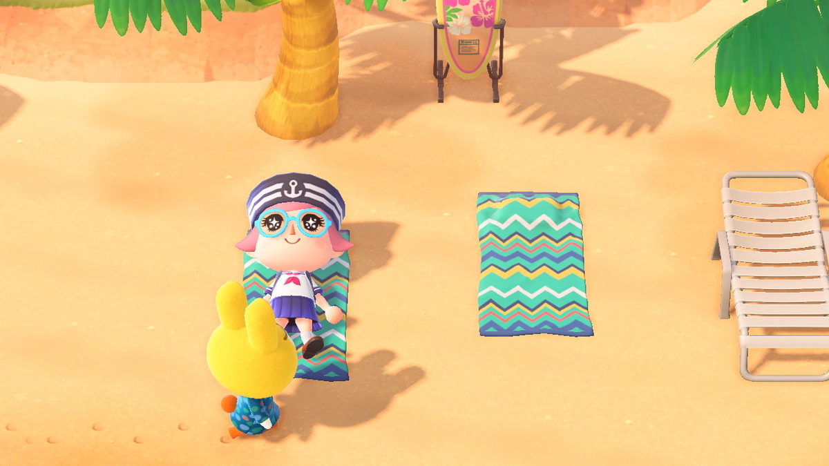ニンテンドースイッチ あつまれどうぶつの森 Ver.2.0.5 寝ている振りをするモサキチさんの画像
