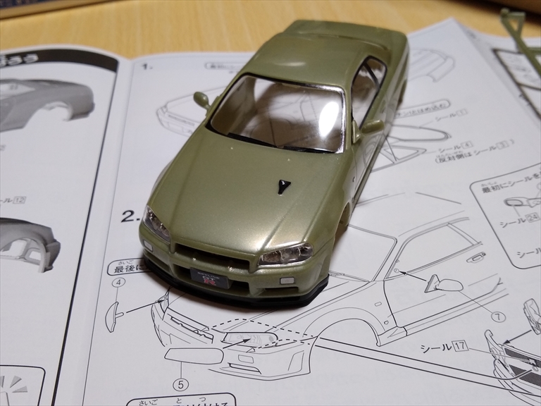 （レビュー）楽プラ ニッサン R34 スカイライン GT-R ニュル/ミレ二アムジェイド作ってみました！の画像