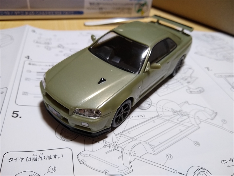 （レビュー）楽プラ ニッサン R34 スカイライン GT-R ニュル/ミレ二アムジェイド作ってみました！の画像