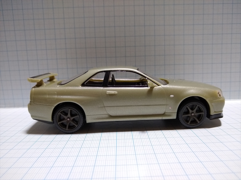 (レビュー)楽プラ アオシマ ザ・スナップ キット ニッサン R34 スカイライン GT-R ニュル/ミレニアムジェイドの画像