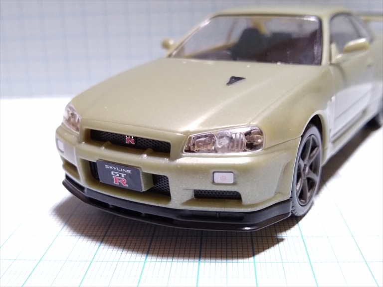 (レビュー)楽プラ アオシマ ザ・スナップ キット ニッサン R34 スカイライン GT-R ニュル/ミレニアムジェイドの画像