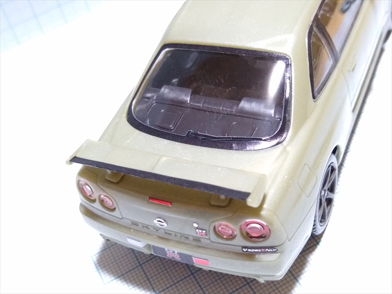 (レビュー)楽プラ アオシマ ザ・スナップ キット ニッサン R34 スカイライン GT-R ニュル/ミレニアムジェイドの画像